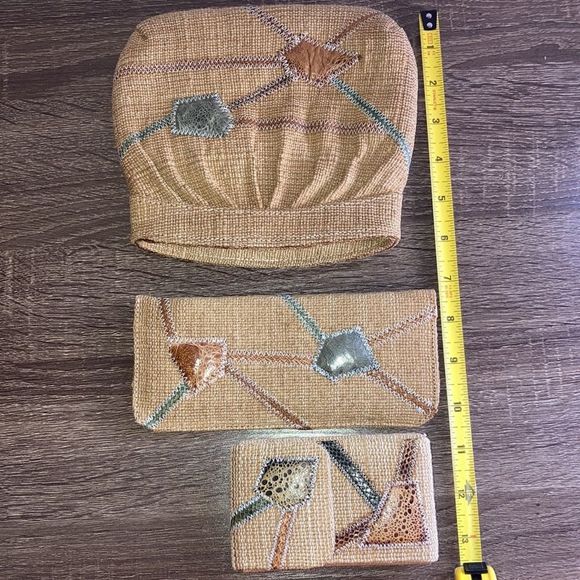 Womens Handmade Philippines Burlap Cosmetic Bag, Eye Glass Case, Box - Picture 4 of 11